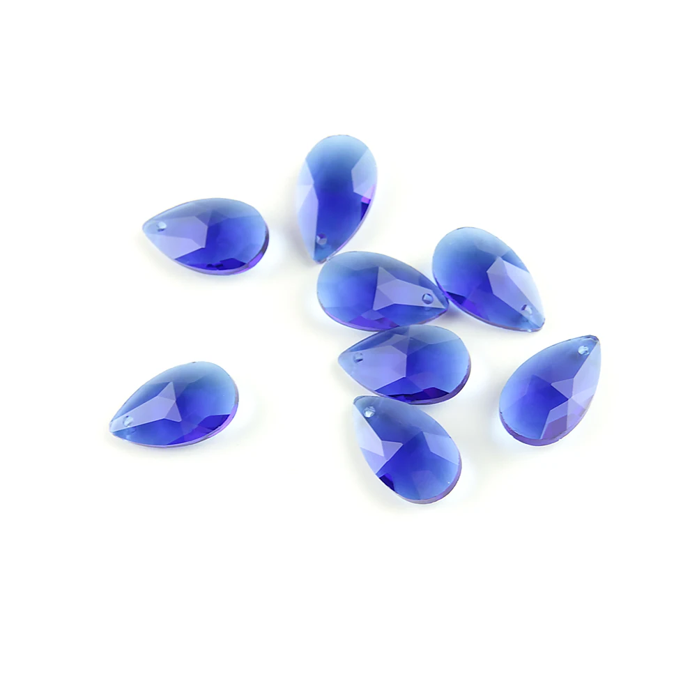 Medium Blue 100pcs/Lot Glass Chandelier Pendants Crystal Teardrop Lamp Prisms 16mm Beads DIY Ceiling Accessories Hot Sale | Освещение