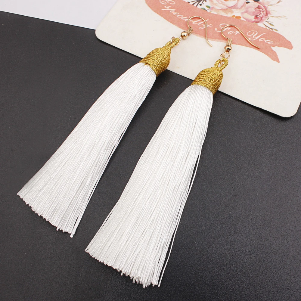 2019 длинные серьги с кисточками для женщин Boho Висячие Fring винтажные массивные