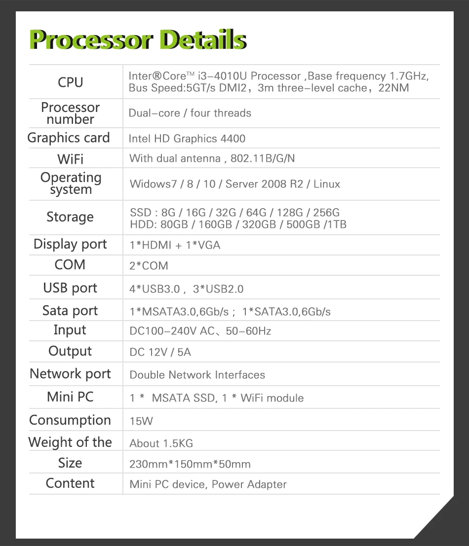 MSECORE 4TH Gen C1007U I3 i5 i7 безвентиляторный мини ПК Windows 10 промышленный компьютер linux неттоп barebone 2COM 8* USB HTPC 300M WiFi