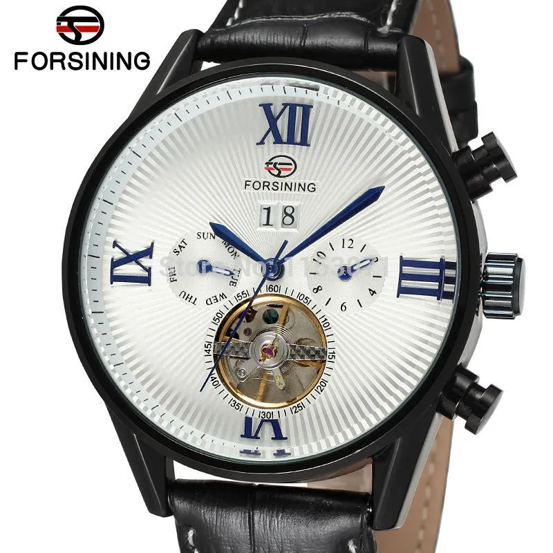 FORSINING мужские часы с большим циферблатом 2019 Tourbillon автоматические механические