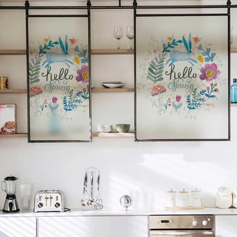 Статического цепляться витражная плёнка на стекла окна матового и непрозрачные