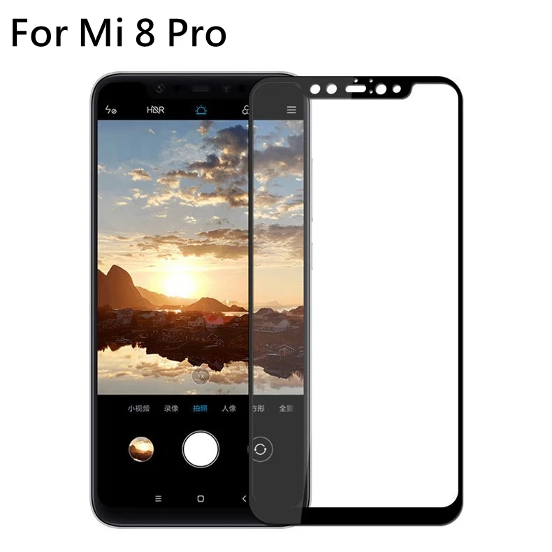 For Mi 8 Pro 2 шт полное покрытие закаленное стекло для Xiaomi Mi 8 Lite 9H против царапин безопасная защита экрана стекло для Xiaomi Mi 8 Pro - Цвет: For Mi 8 Pro