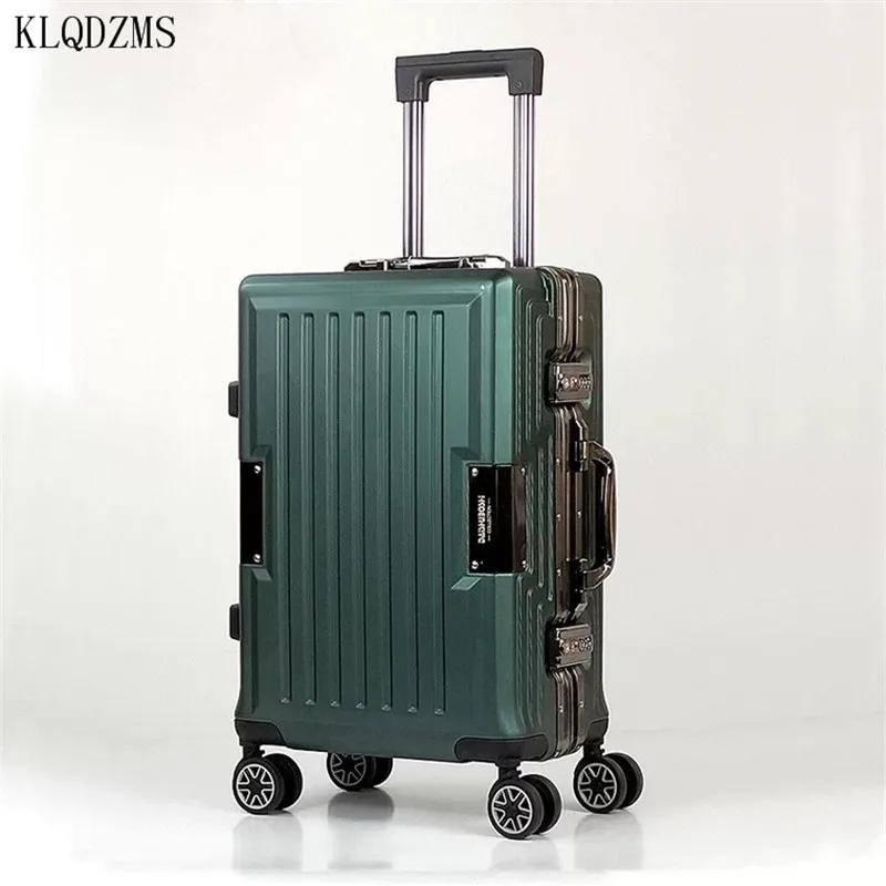 KLQDZMS 20/24 дюймов с алюминиевой рамкой+ pc сумки на колёсиках spinner высокое качество дорожного чемодана Сумка На Колесиках На колесе