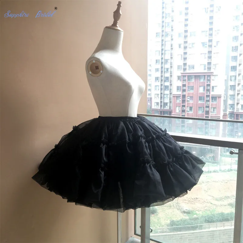 Сапфировая Свадебная Женская юбка 50 s, Милая юбка из органзы, короткая юбка-пачка, Нижняя юбка для костюма, платье лолиты, Нижняя юбка