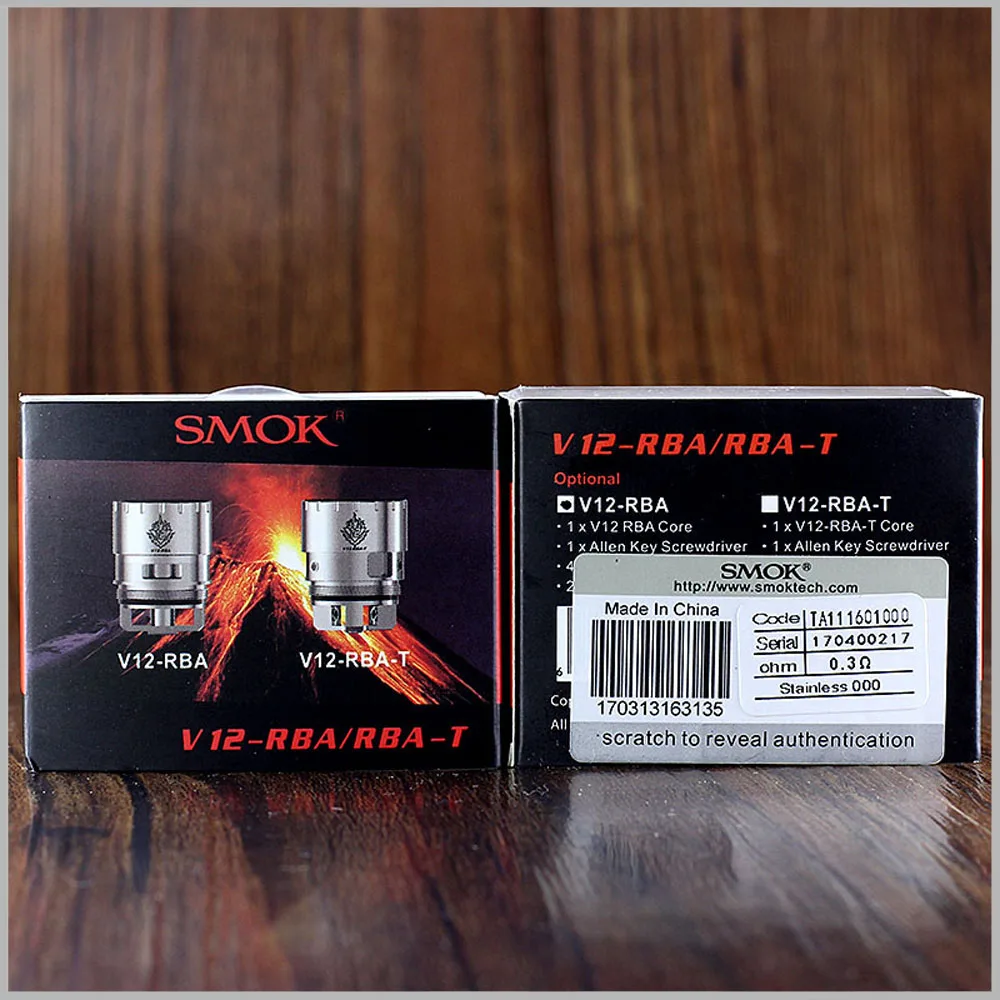 SMOK TFV12 катушки V12 РБА двойной катушкой/Deck RBA T Triple палуба пригодный для курения танк