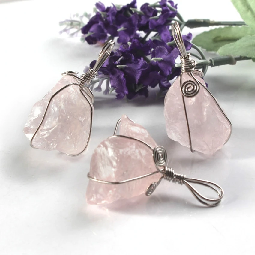 100 уникальная искусственная подвеска неправильной формы украшение|f pendant|pink quartzwire