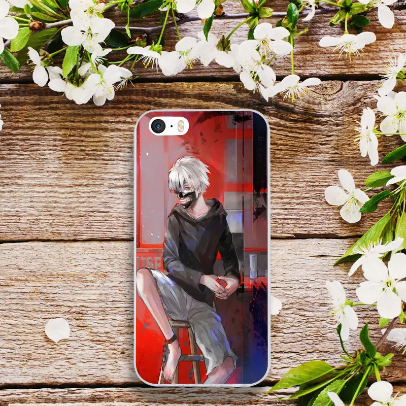 Мягкие чехлы для мобильных телефонов iPhone X XR XS Max 4 4S 5 5S 5C SE 6 6s 7 8 Plus Bags Hot Anime Tokyo Ghoul Kaneki Ken.