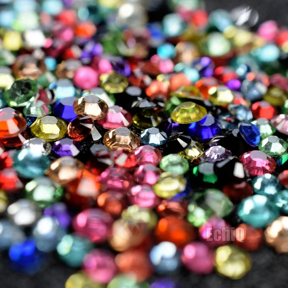 2000 шт дизайн ногтей Стразы смешанные розовый красный черный хрустальные бусины