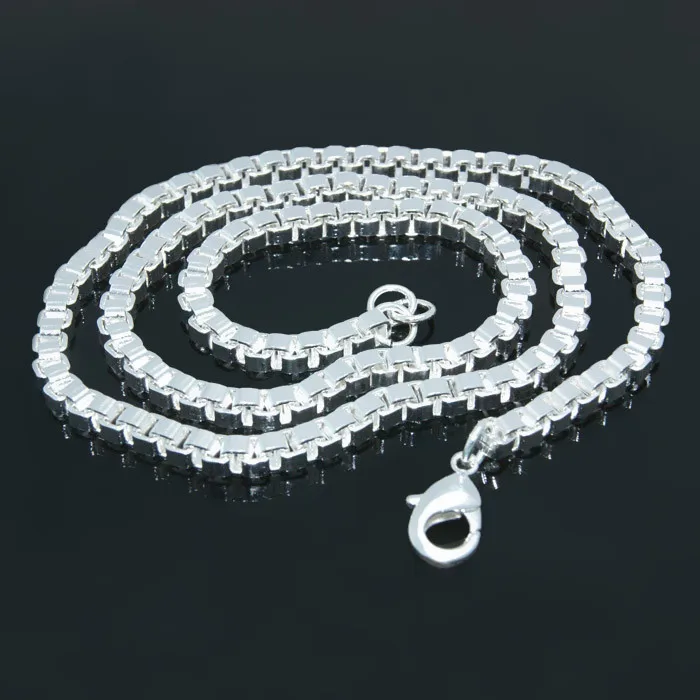 Silver pendant Classic really solid 925 sterling silver box chain necklace fashion men 6mm66cm .silver jewellery | Украшения и