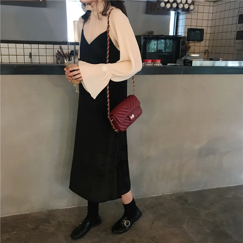 Для женщин платья Chic Lady каваи Винтаж бархат на подтяжках платье Ins Ulzzang Harajuku панк