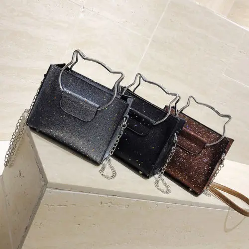 2PCS Women Sequins Handbags Bags PU Leather Cat Ears Shoulder Purse Totes | Багаж и сумки