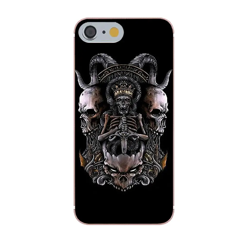 Мягкий ТПУ Горячая продажа Череп Ворон цветок пират для Apple iPhone 4 4S 5 5C 5S SE 6 6S 7 8 Plus