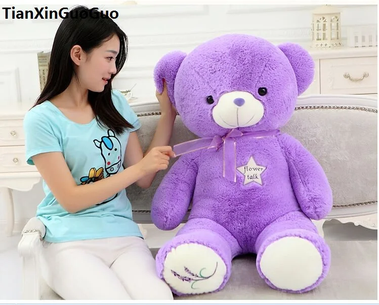 Мягкая игрушка Большой 120 см фиолетовый плюшевый мишка плюшевая шелковый пояс