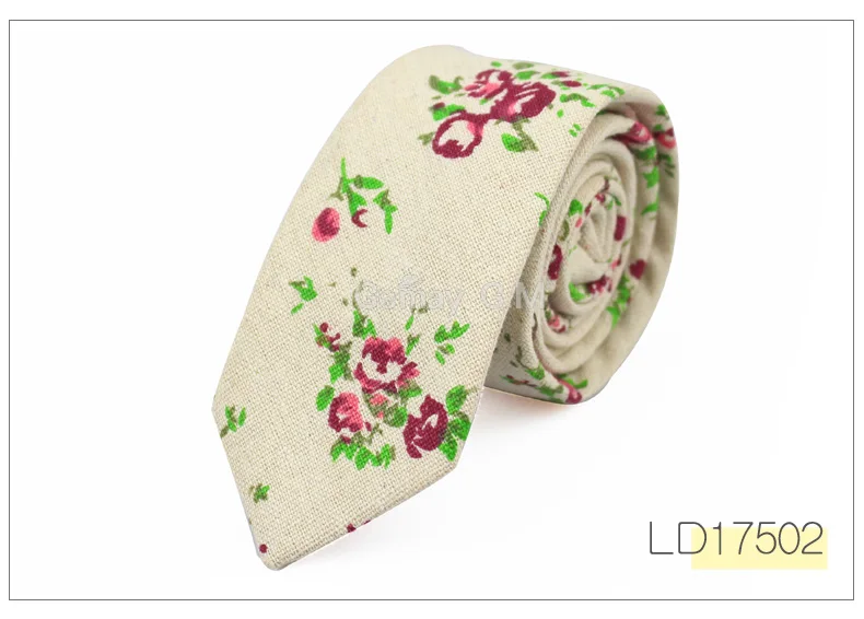 Fashion Mens Neck Tie Linen Skinny Tie for Men Wedding Party Print Neckties Casual Men Retro Neckwear Star Female Cartoon Ties - Цвет: LD17502