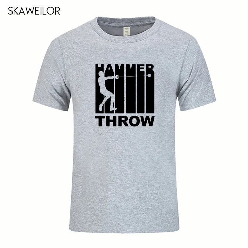 Мужская футболка с принтом Hammer Throw стильная коротким рукавом хлопковая