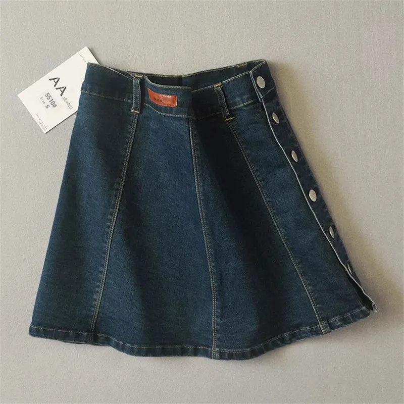 Синяя джинсовая юбка с высокой талией облегающая мини-юбка в стиле преппи летняя