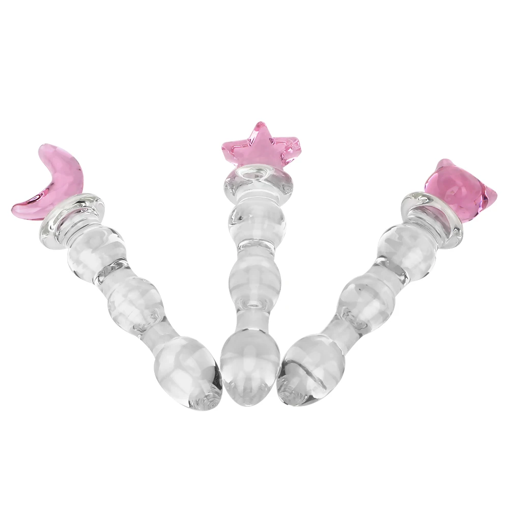 IKOKY Crystal Glass Anal Plug Bear Star Moon Shape Stimulation Prostate Massage Sex Toys for Men Women | Красота и здоровье