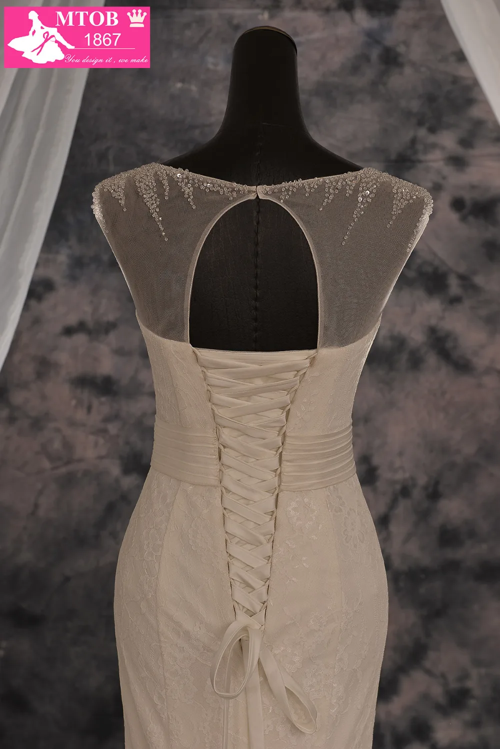 Дизайнерское кружевное привлекательное свадебное платье русалки с блестящими