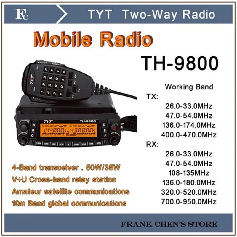 2 шт. DHL Бесплатная доставка 100% оригинальный TYT TH 9800 иди и болтай Walkie Talkie “иди