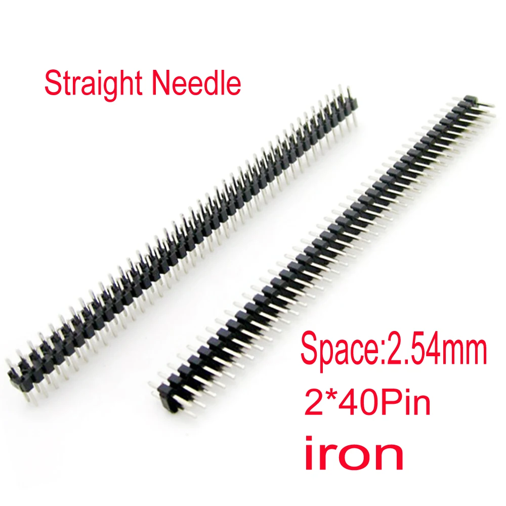 20pcs 2*40 pins Double Row 2.54mm Spacing 2*40P Pin Header Flexible flat Straight Curved Needle Male Connector | Компьютеры и офис