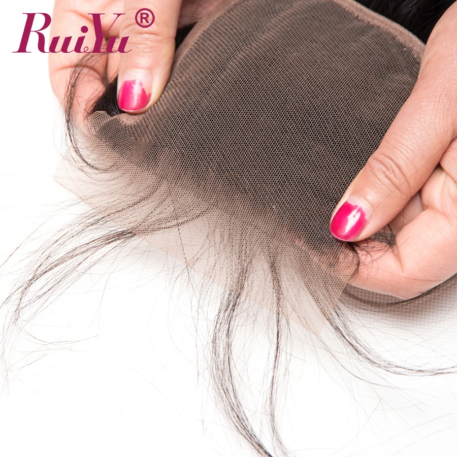 RUIYU волосы перуанские Кружева Закрытие прямые человеческие с Детские Волосы 4