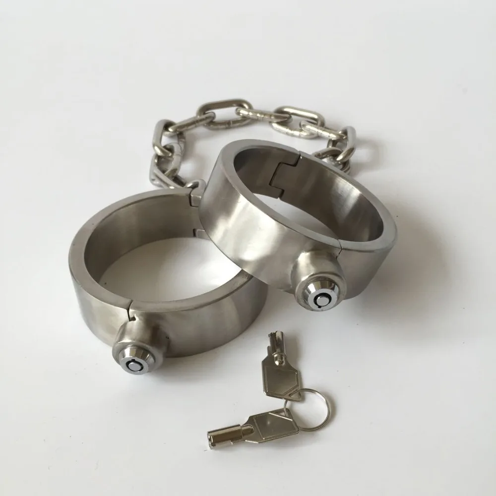 Наручники из нержавеющей стали цепи утюги для ног манжеты на щиколотке жгут