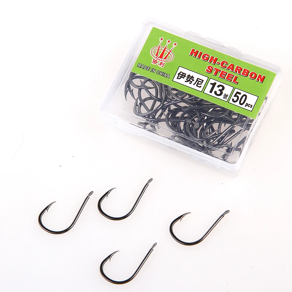 FISH KING 50-100 шт./лот 1-13# плоский рыболовный колючий крючок с коробкой ISEAMA рыболовные Крючки Карп Anzol рыболовные снасти
