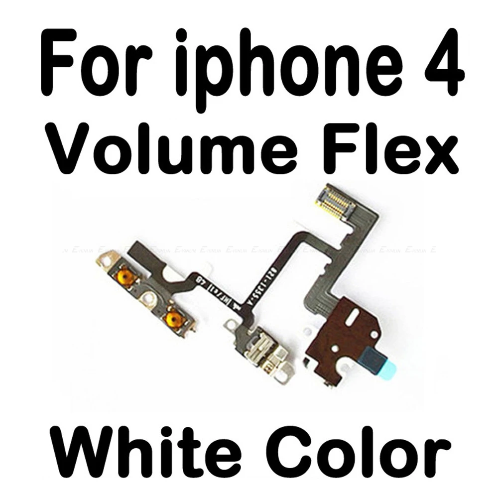 Новинка, для iPhone 6, 6S Plus, 4, 4S, 5, 5S, 5C, коннектор, кнопка включения/выключения, Кнопка громкости, гибкий кабель, лента - Цвет: 4 Volume White
