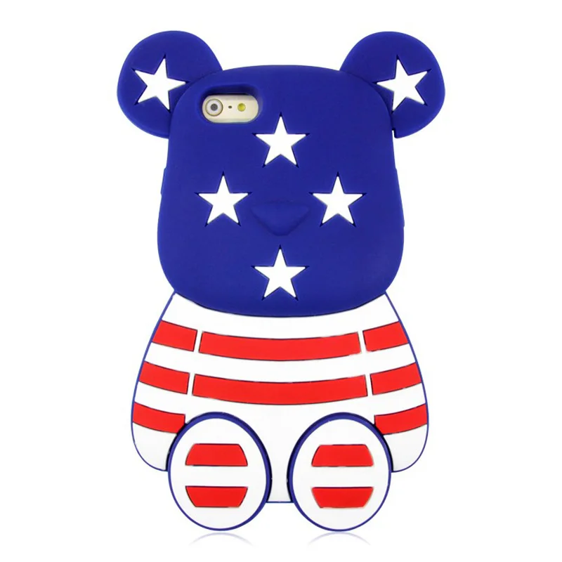 Милый медведь телефон чехлы для Apple iPhone 6 чехол силиконовый C 3D рисунком обложка 4 7