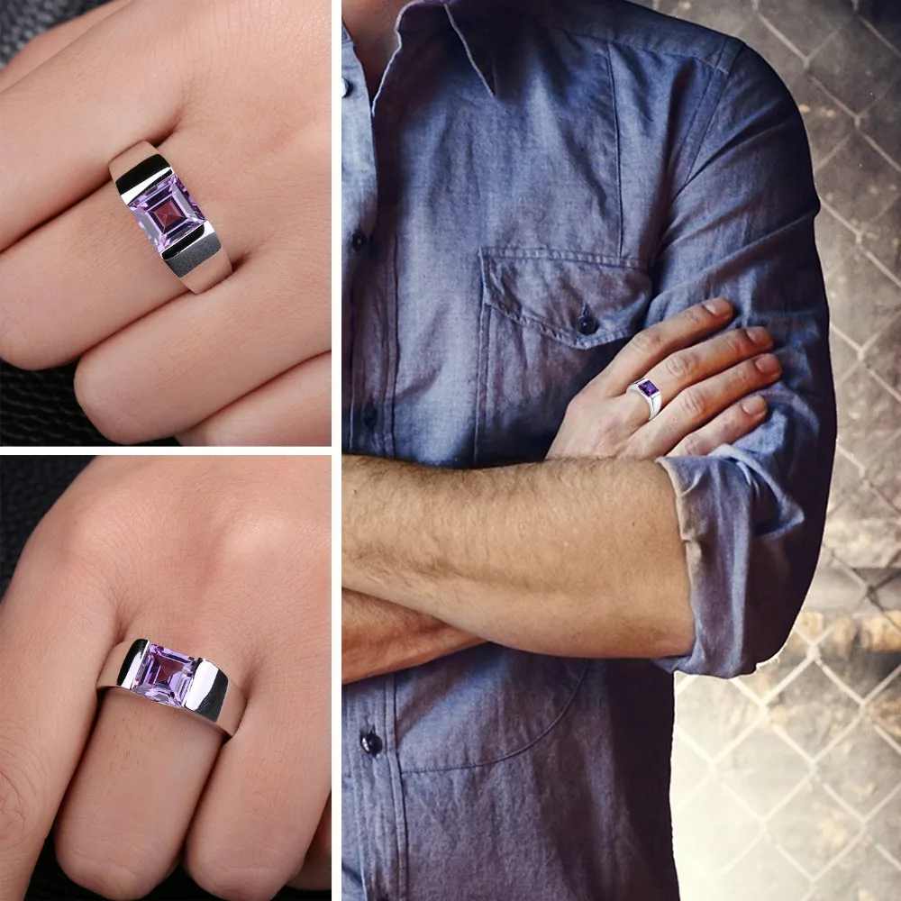 Jewelrypalace Для мужчин площади 3.3ct создан Александрит сапфир 925 Щепка кольцо Винтаж