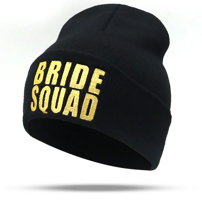 Новые осенние зимние шапки Команда Невесты вышивка вязаная шапка хлопок гибкий