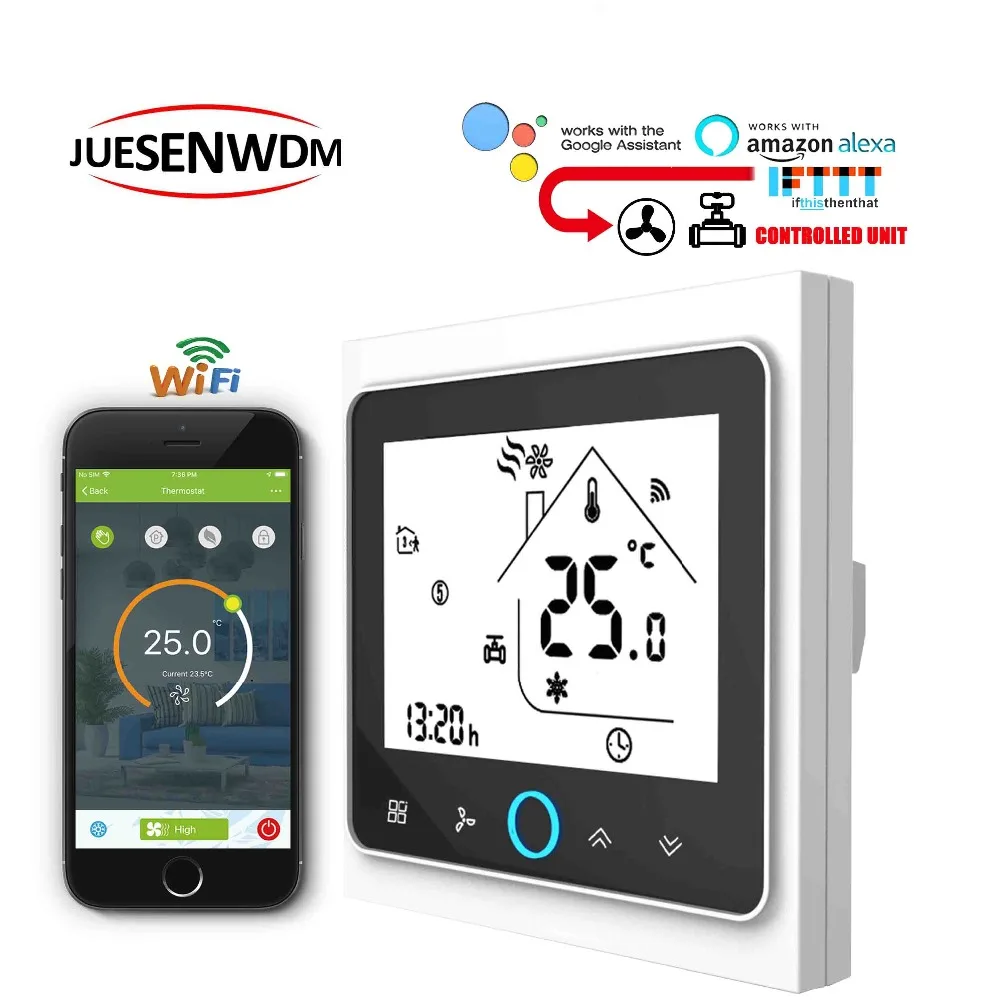 TUYA 95 240VAC 24v температура отопления охлаждения термостат WI FI Американская