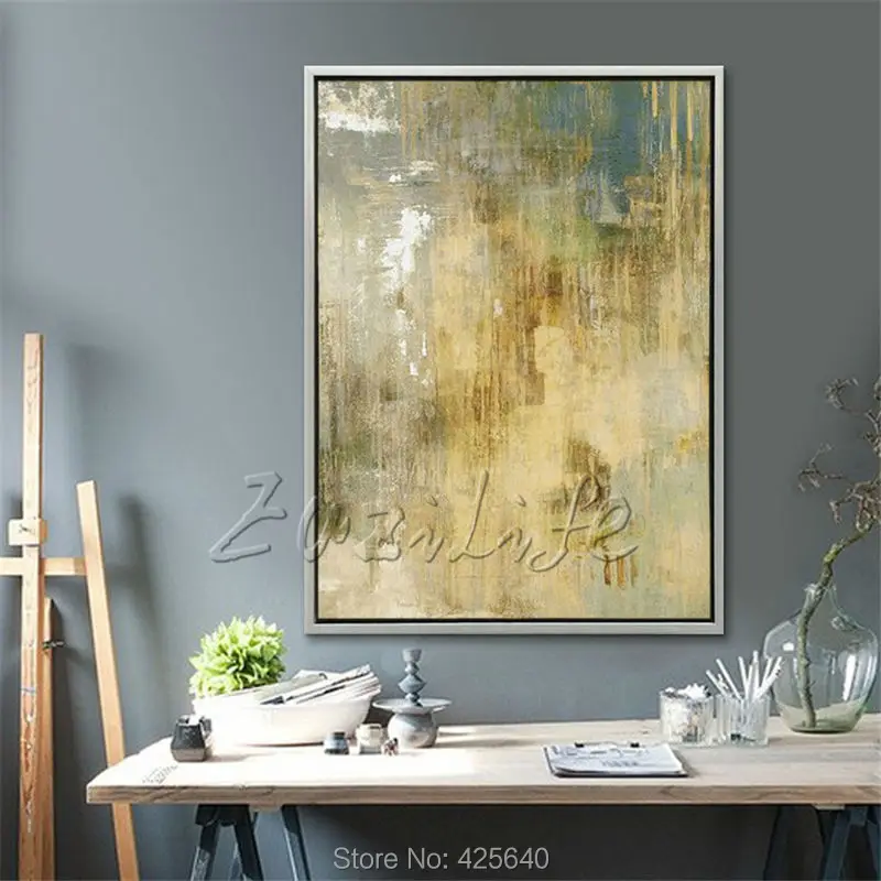 Современная Абстрактная цветная картина маслом Ручная роспись гостиной