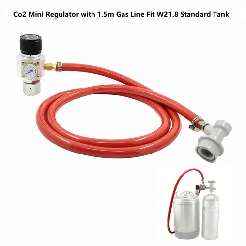 W21.8 standard tank HomeBrew пивной бочонок портативный мини CO2 Картридж регулятор с ПВХ газовой линии и шаровой замок разъединить 0~ 60 фунтов/кв. дюйм - Цвет: W21.8 standard tank