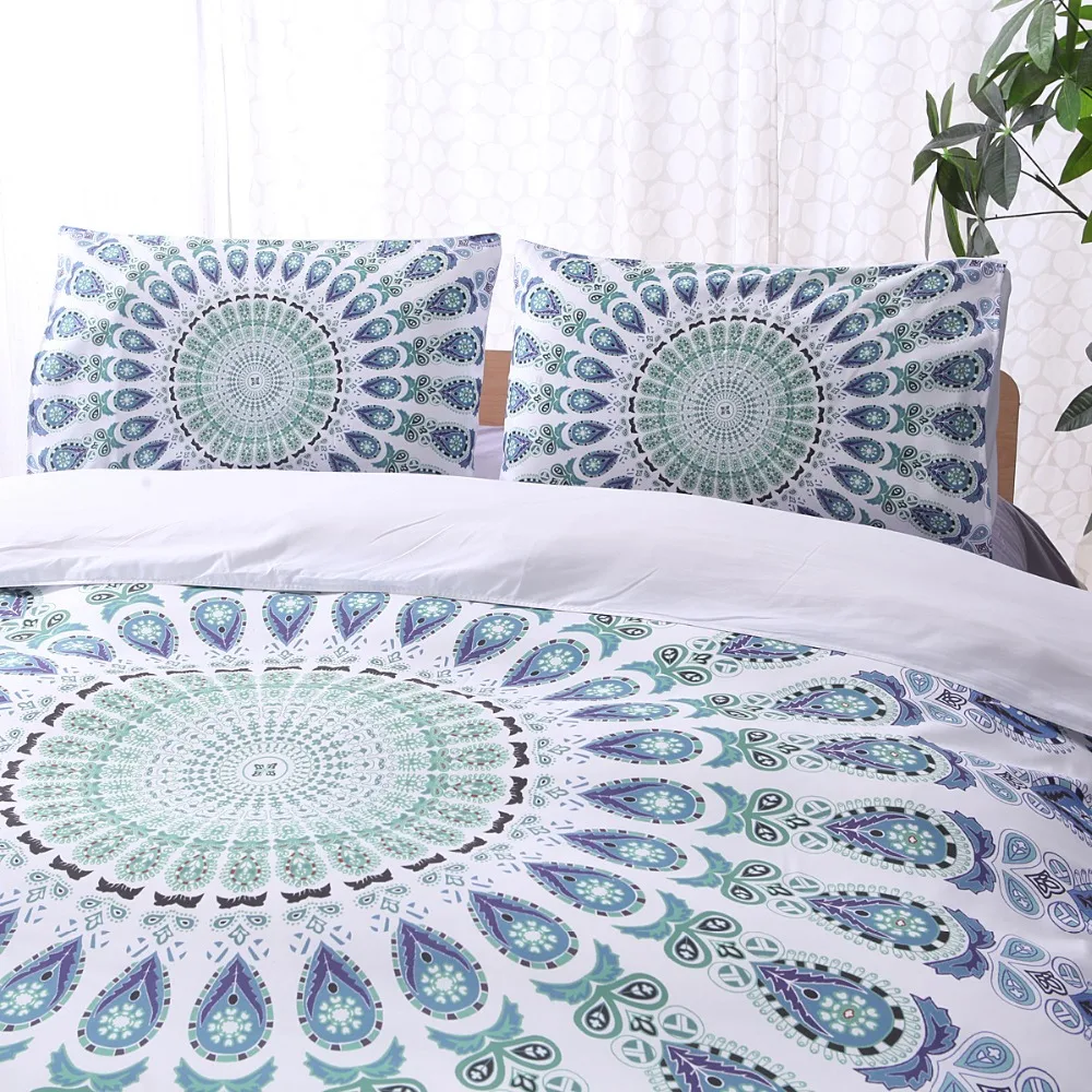 

Mandala Printed Bed Covers Bedding Sets Bohemia Style Comforter Duvet Covers with Pillowcases Adult Girl Single Queen King