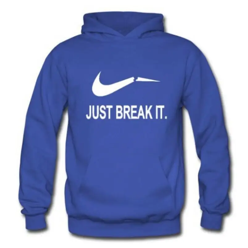 Зимние Just break it печатных Флисовые толстовки Для мужчин спортивный костюм с