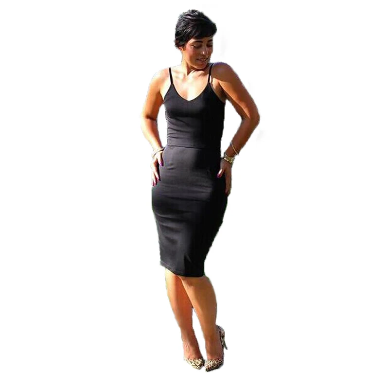 Европа и США женские новые летние однотонные с тонкими лямками Платье без