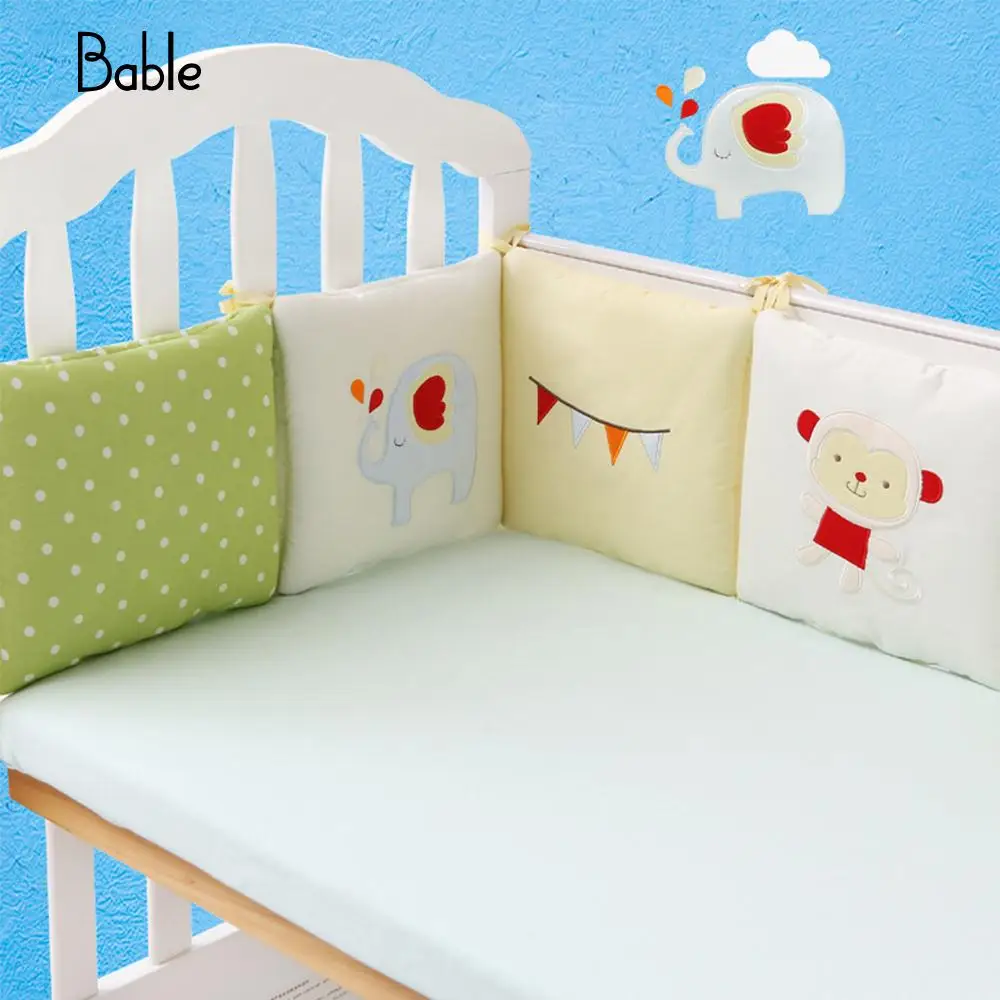 6 PCS Baby Bed Around Monkey Fox Safe Crib Liner Cushion Bumper Protector | Мать и ребенок