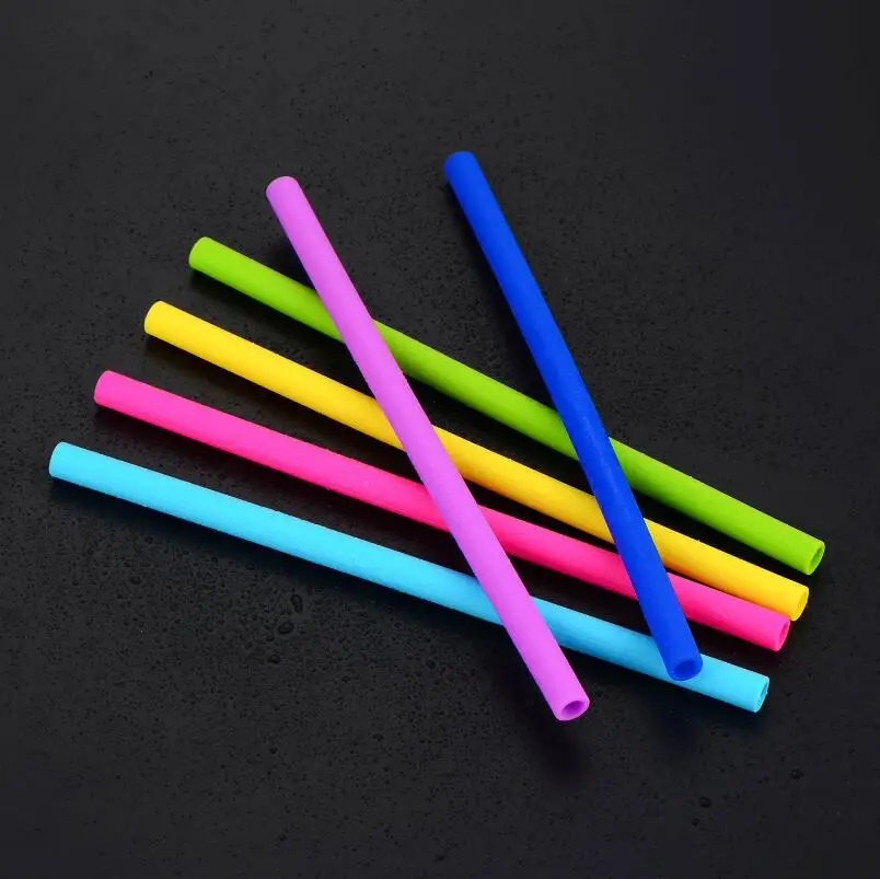

Colorful food grade 25cm silicone straight bent silicone straws for bar home drinking ware LX4890