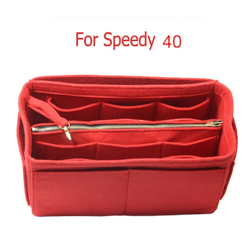 SPEEDY-40 Настраиваемая войлочная вставка сумка Органайзер Кошелек Органайзер сумка в сумке для Speedy Neverful(w/съемный карман на молнии - Цвет: SPEEDY-40