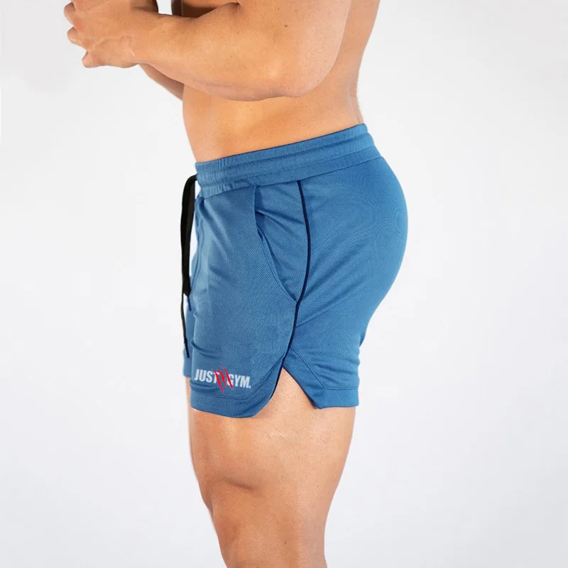 Брендовые летние шорты для фитнеса мужские сетчатые дышащие пляжные эластичные