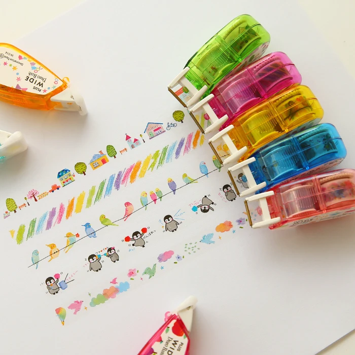 Декоративная Корректирующая лента с радугой/домом/фруктами/флажками Fita Cetim Deco Rush