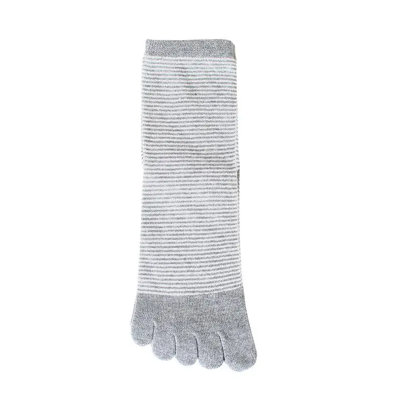 light gray Летние мужские носки с пальцами, хлопковые полосатые носки с пятью пальцами, дезодорирующие носки с пальцами, рабочие деловые носки для мужчин BOC159 - Цвет: light gray