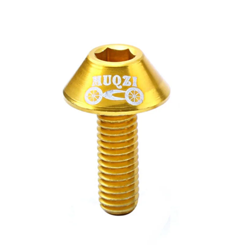 Gold MUQZI M6 алюминиевый сплав V Тормозной зажим тормозной винт 7075 модифицированные Аксессуары горный велосипед дорожный велосипед складной велосипед - Цвет: Gold