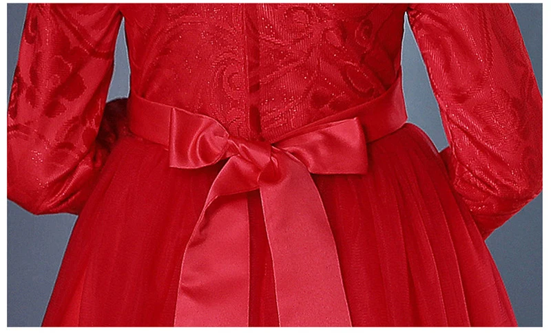 Красное китайское Qipao детское платье осень-зима Cheongsam атласное цветочное вечернее платье Детская одежда для дня рождения и нового года 12 лет