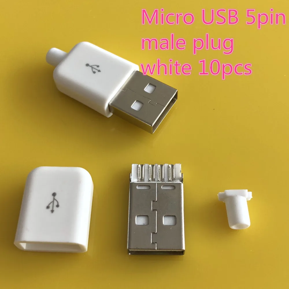 10 шт./лот YT2154B USB 2 0 штекер Черный/Белый Сварочные данные OTG линейный интерфейс DIY