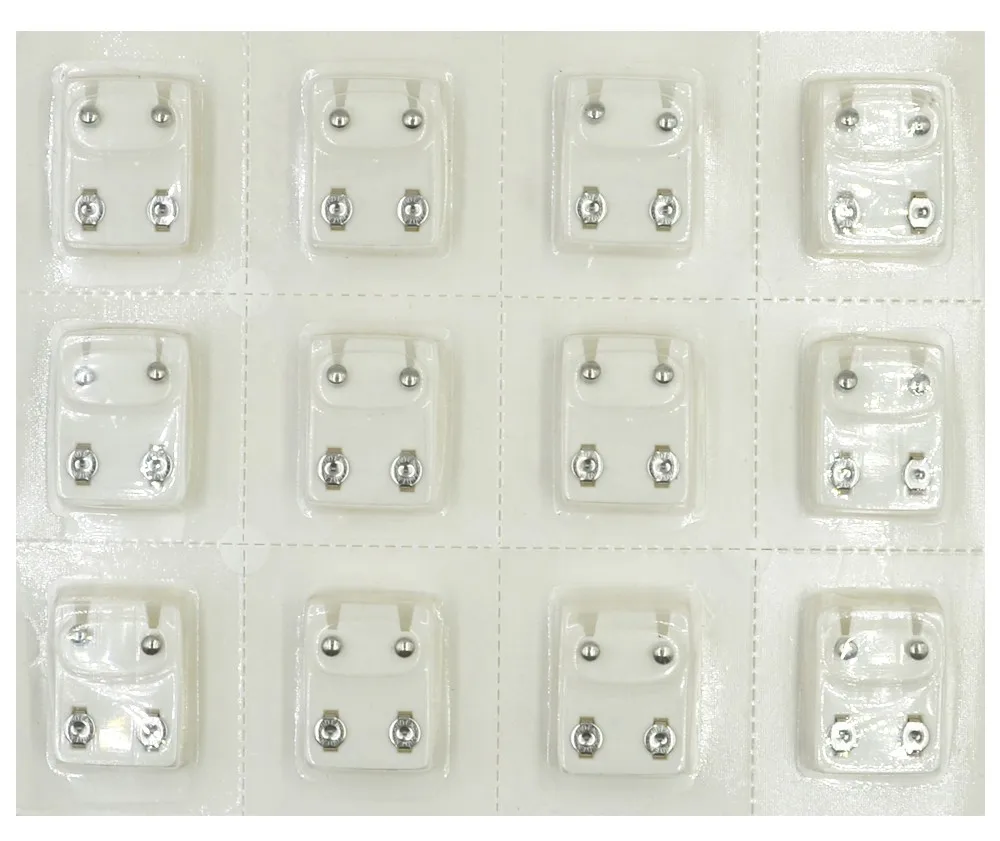 Showlove-12Pairs 316L хирургическая сталь Золото и серебро без драгоценного камня пирсинг серьги пирсинг ювелирные изделия для тела