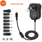 12 Вт Универсальный ACDC адаптер импульсный источник питания с 8 выбираемыми наконечниками, для 3 В до 12 в бытовой электроники