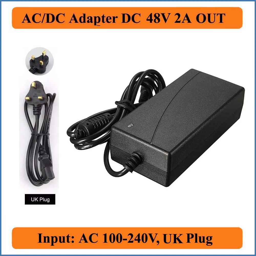 48V 2A UK Plug AC DC Adapter 100-240V Converter to 2000mA 96W Charger Power Supply Black for Leds Strip Light | Обустройство дома