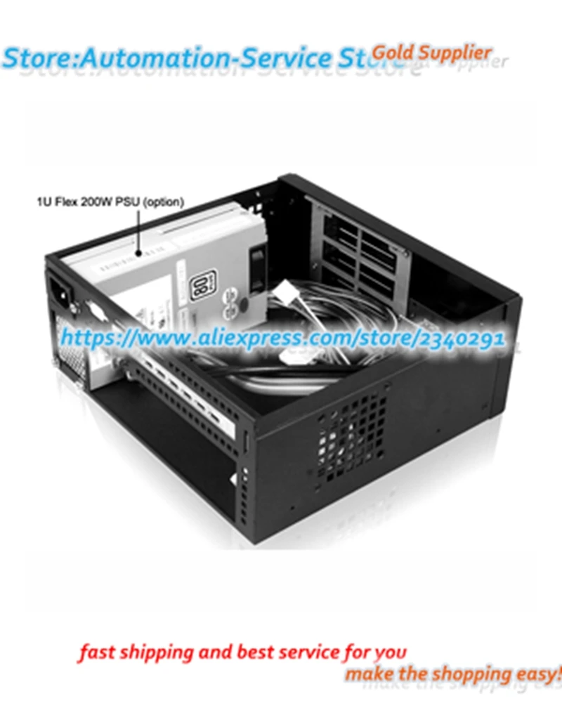 Ультра короткое 2U серверное шасси нестандартное встроенное мини ITX алюминиевая